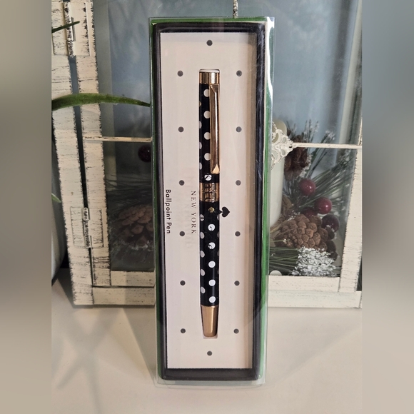 kate spade Other - Kate Spade Black and White Polka Dot Pen